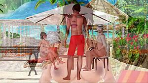 Big tits on the beach with Maxs Life Cap 25