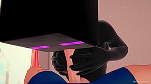 诺维亚扮成末影人想要爽快操。本子恶搞，服装、射精、面具、无码黑紧身衣？