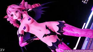 Anime girl dancing sexy, her captivating moves will leave you breathless