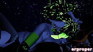 In VRChat, a cat and a protogen got close and passionate