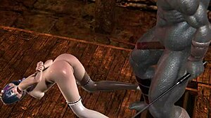 Rem is occupied with something by an orcish guy