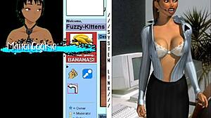 i discovered this retro game where i fuck a curvy office lady with huge oppai and her big boobs