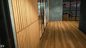 Honeyselect2 scene with boss lady in 3D anime animation.