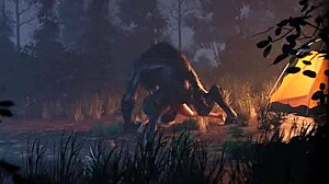Jenny takes on the wolf for intense assfucking in 3D