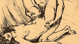 Vintage Erotic Drawings: Retro Anime Sketches with Hidden Sensual Charm