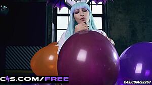 Spooky Nurse Teases Balloon Fetish in Sexy Anime Cosplay