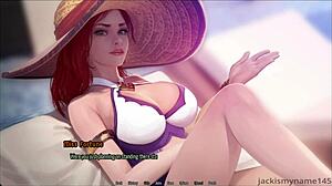 Enjoying wild pool party with Miss Fortune in hentai porn game - World of Firo