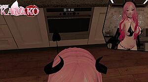 Cat Girl Succubus Cosplay Teases and Wiggles for Your Cum