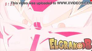damn, goku slams jerez, goddess of destruction, in wild parody! this dragon ball hardcore is unreal crazy stuff!