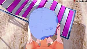 Rem pov fucking with big tits on beach in resident evil fantasy