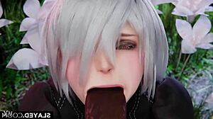 Nier Automata's 2B Addicted to Sucking Black Cocks - What a Sight!