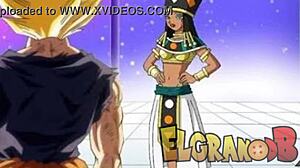 damn, goku slams jerez, goddess of destruction, in wild parody! this dragon ball hardcore is unreal crazy stuff!