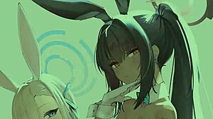 karin and asuna from sword art online dress as bunnies to hunt the white rabbit in joi manga adventure