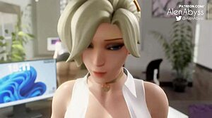 mercy doing her job in overwatch - but is there more to her sexy skills?