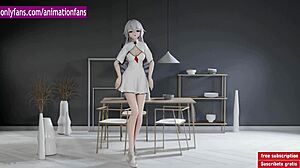 Dance girl anime moves with fiery energy