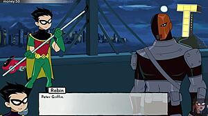 Raven gets big cock blowjob and handjob in emo big tits anime scene