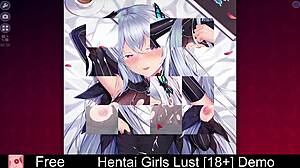 Hentai girls explore lustful desires in anime games.