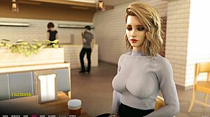 Yoğun duygular kabarıyor genç kadın hentai oyununda devasa siki, büyük memeler ve kıç aksiyonuyla yönetirken