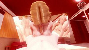 Invisible Woman gives a teasing POV blowjob and boobjob with her natural big tits in uncensored 3D Marvel animation