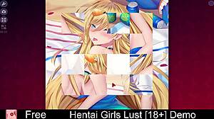 Hentai girls explore lustful desires in anime games.