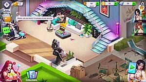 Hot maid servant with big tits seduces in HornyVilla gameplay.