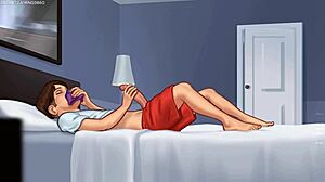 Stepmom caught him cumming on her panties in bed. Her shocked reaction fuels his desire.