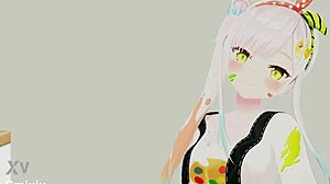 airani lofifteen dances in 3d hentai clip, undressing to cupid song with yellow eyes