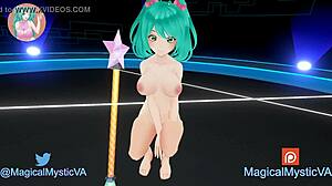 magical girl vtuber teases with wand and solo play