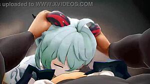 Ganyu Blowjob Hentai Hard Oral Horn Grab Facial