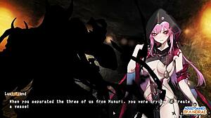 玛纳丽面对欲望恶魔的激烈半恶魔忍者对决