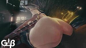 “准备好我的第一次狂野动画，带有深层内射动作，在3D卡通风格中？”