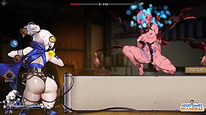 玛纳丽面对欲望恶魔的激烈半恶魔忍者对决