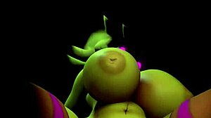 Toy Chica faces villains in a tense panic room scenario from OneHandProductions. The anime rule 34 adventure unfolds with toy interactions.