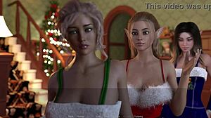 The Lust City 47 - 18 Year Old Busty Christmas Elf Reveals Huge Boobs and Beautiful Body for Santa