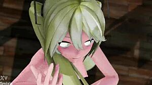 OMG, Hatsune Miku nude creampie in 3D hentai... different positions, blonde hair clip, so hot!
