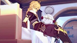 noelle dominates aether with raw, intense banging in genshin impact sex