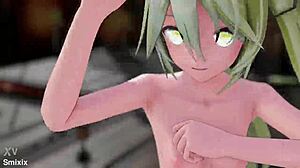 OMG, Hatsune Miku nude creampie in 3D hentai... different positions, blonde hair clip, so hot!
