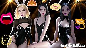 horny hentai girls affirm their pussies with licking motivation