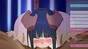 she came over for deepthroat handjob cum gameplay in hentai anime blowjob part 2