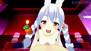 Oh man, Usada Pekora from Hololive gets this intense creampie sex in cute 3D outfit, it's wild hentai anime action