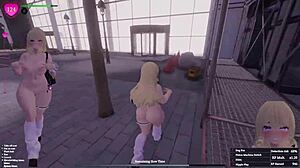 Why is Manaka flashing secretly from home to clothing store in this hentai streak?