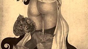 复古色情绘画展示感官主题的复古漫画动画