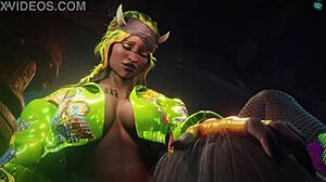 Teen Titans curvy babe gets her pussy licked in 3D game action