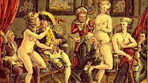 复古色情绘画展示感官主题的复古漫画动画