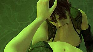 quiet takes on big cock with sucking and true facial in 3d hentai animation