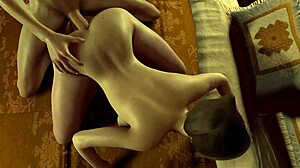 Bald Asian Guy Pounds Curvy Beauty Doggystyle. 3d Fucking with Sexy Hairless Boobs in Action.