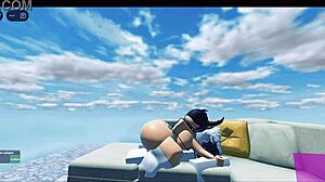 fat whore with big ass and big tits rides monster cock while getting fucked hard in roblox condo