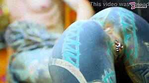 tattooed pornstar seduces customer into hard anal and facial cumshot