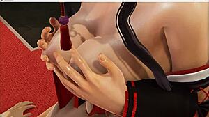 Dead or Alive Nyotengu gets boobjob and creampie in 3D manga