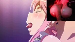 Chubby goth milf with huge balloon boobs and thick nipples strips solo on webcam. She watches hentai during hot idol contest in Imaria episode 2.
